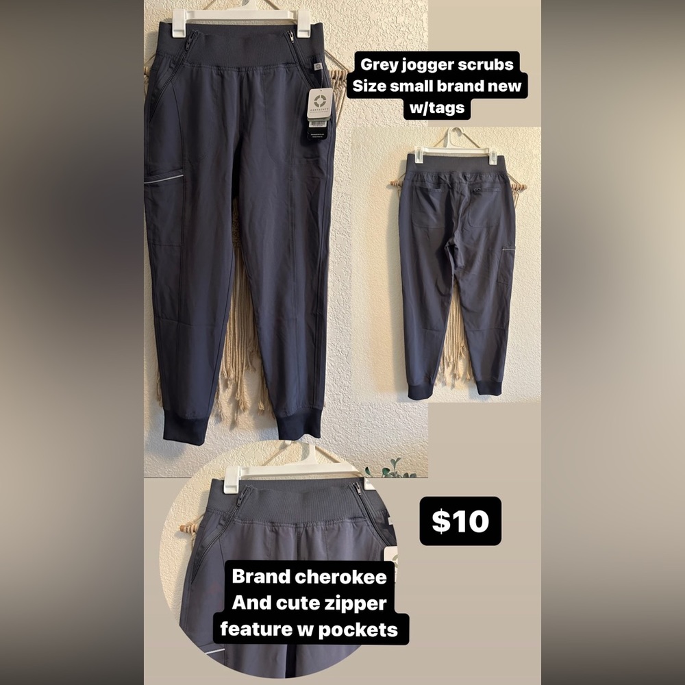 Grey jogger scrubs NEW W/TAGS